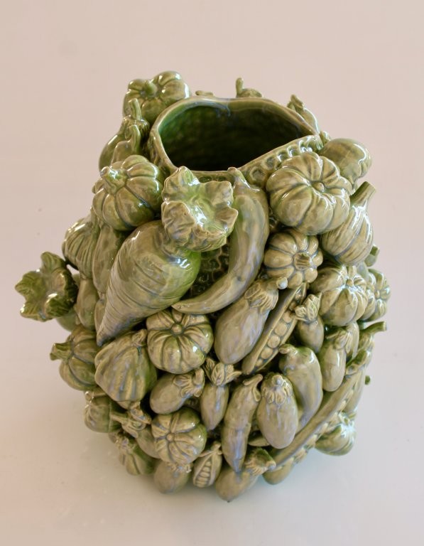 Large Green Vegetable Ceramic Vase